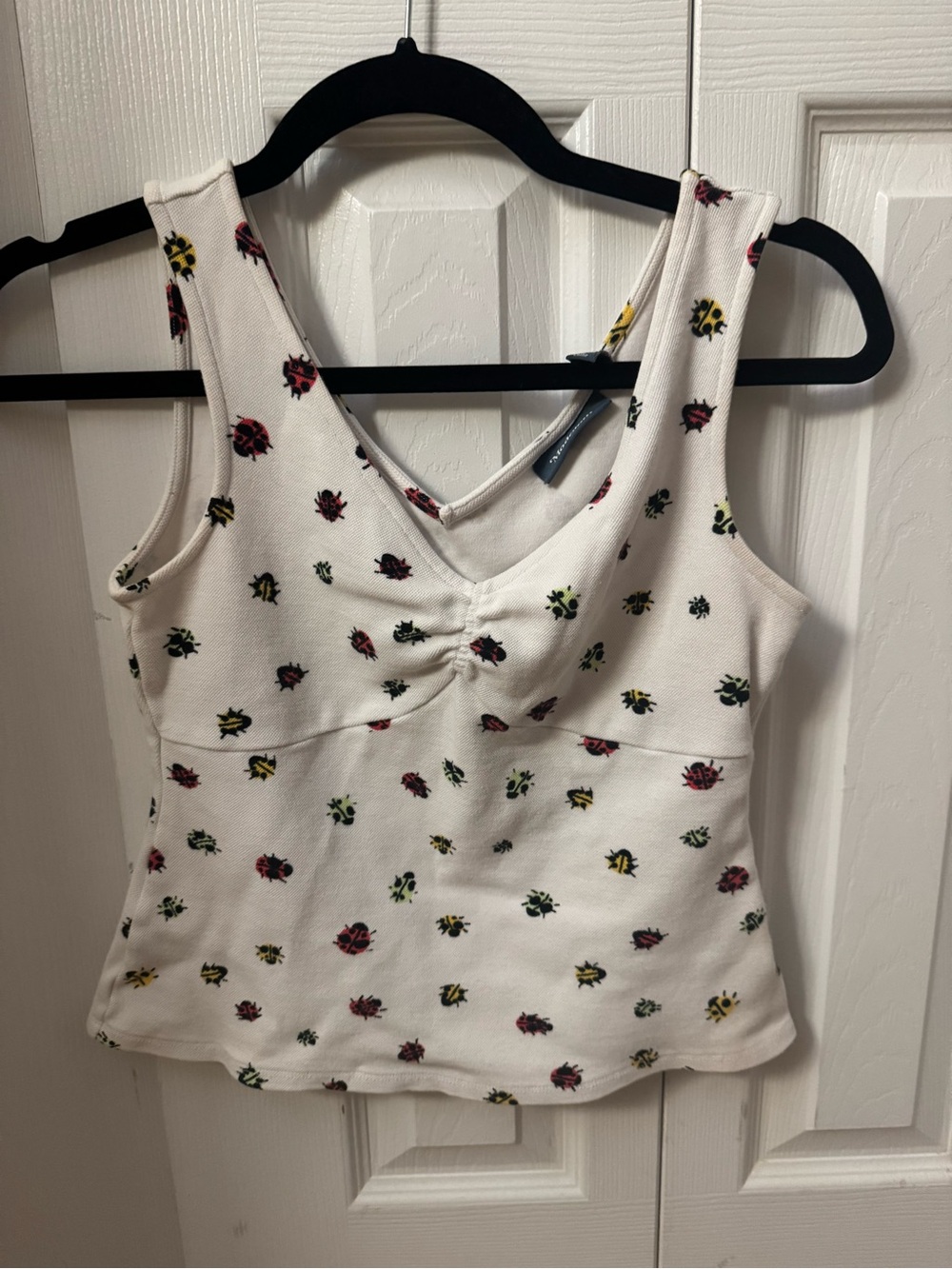 ModCloth Bug Print White Rani Top - Picture 1 of 7
